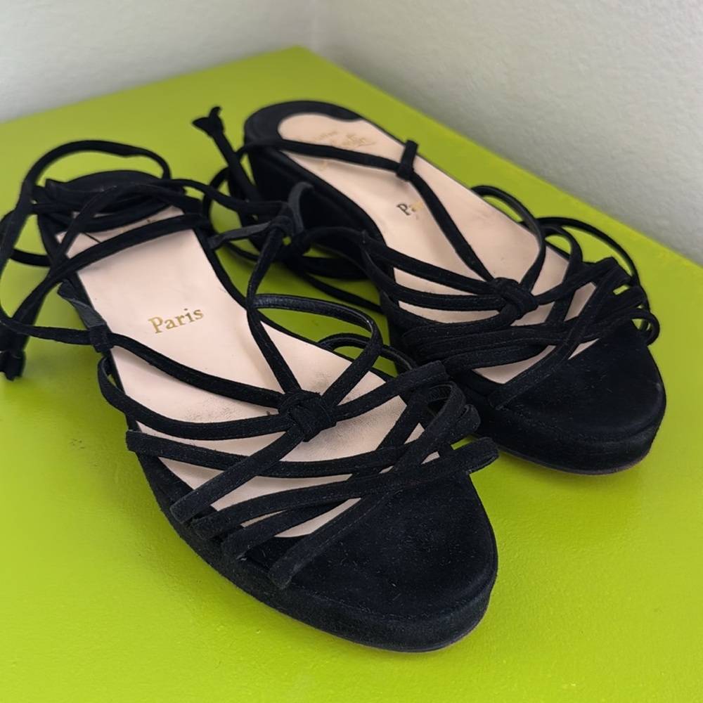 Christian Louboutin suede strappy flats size 39 - Picture 3 of 13